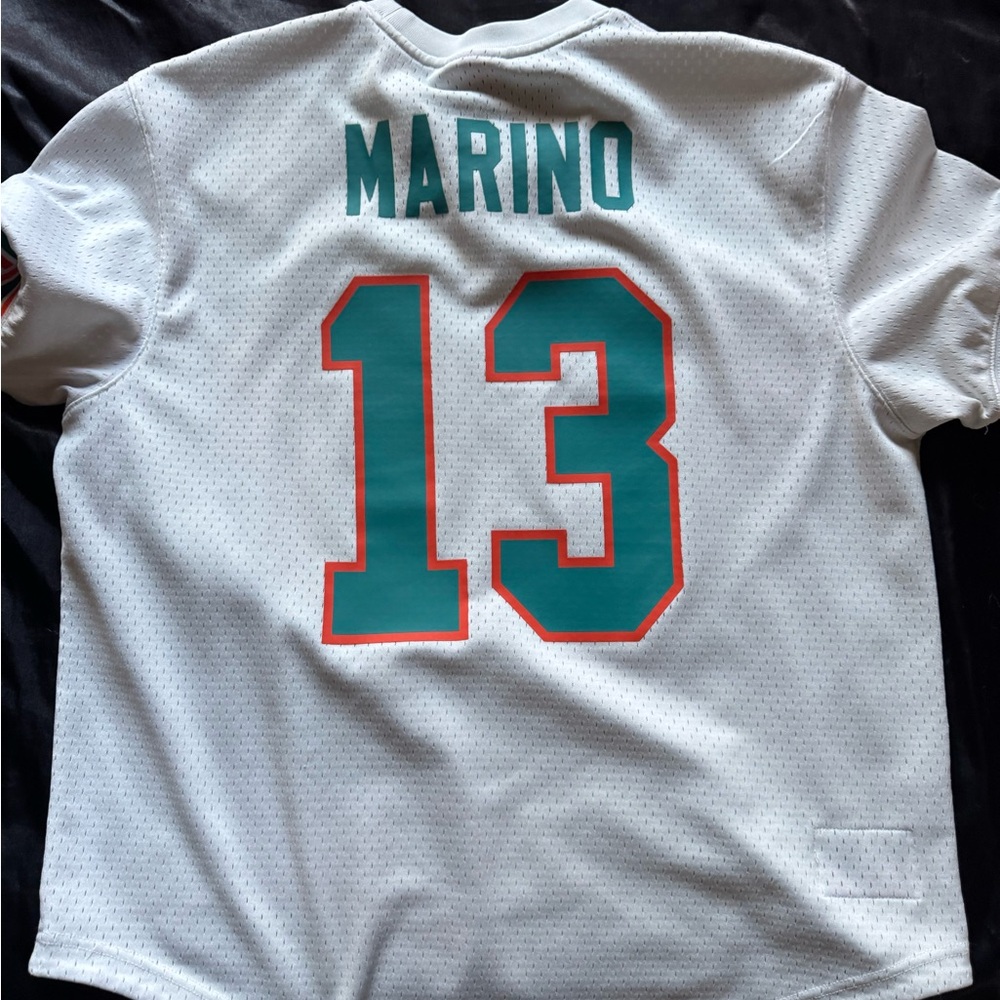 Mitchell & Ness Miami Dolphins White Teal Orange #13 Jersey - Picture 2 of 2